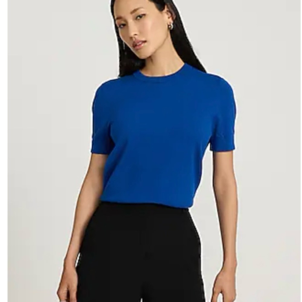 Express Rich Purple Short Sleeve Top - Picture 2 of 12